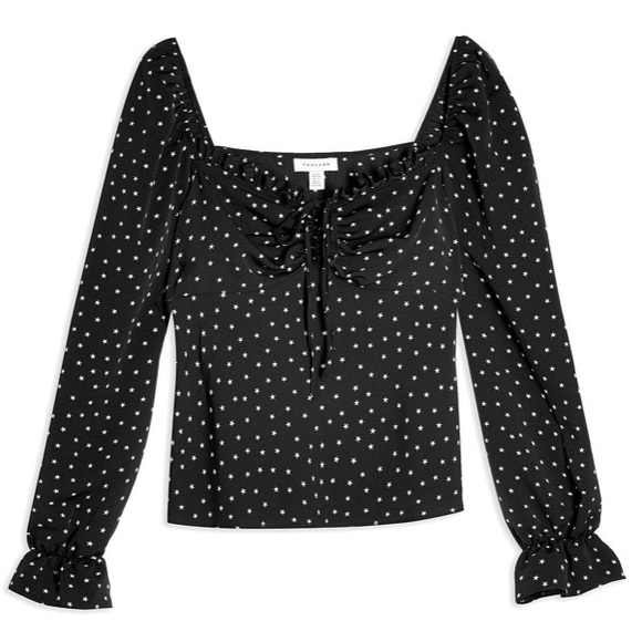 TOPSHOP | Palermo Prairie Star Print Blouse Sz US 6 - Picture 3 of 6